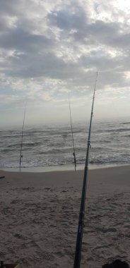 Baltık Denizi Beach balıkçılık çubuklar