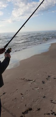 Baltık Denizi Beach balıkçılık çubuklar