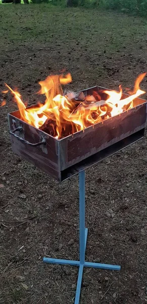 Lagerfeuer Brennt Tagsüber — Stockfoto