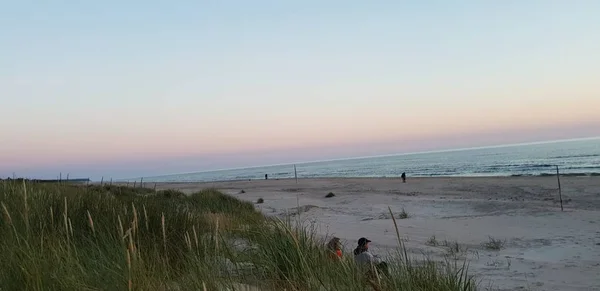 Балтийский Морской Пляж Море Береговая Линия Закате Летний Вечер — стоковое фото
