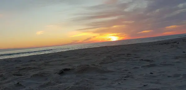 Mar Báltico Praia Litoral Litoral Durante Pôr Sol Noite Verão — Fotografia de Stock