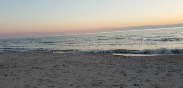 Mar Baltico Spiaggia Mare Costa Durante Tramonto Estate Sera — Foto Stock