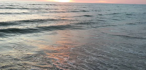 Baltské Moře Pláž Moře Pobřeží Při Západu Slunce Létě Večer — Stock fotografie