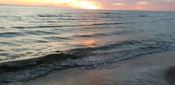 Mer Baltique Plage Bord Mer Littoral Coucher Soleil Été Soir — Photo