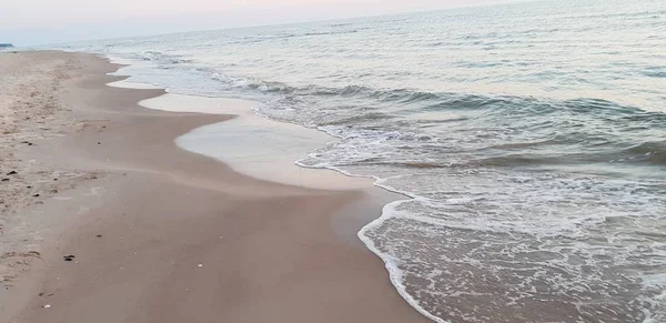 Playa Del Mar Báltico Playa Costa Durante Atardecer Verano Por —  Fotos de Stock