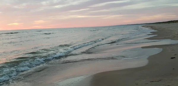 Ostseestrand Küste Küste Bei Sonnenuntergang Sommer Abends — Stockfoto