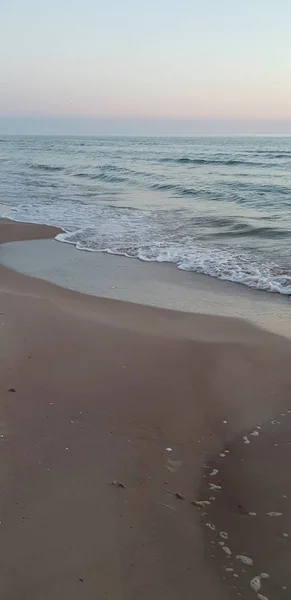 Baltische Zee Strand Zee Kust Tijdens Zonsondergang Zomers Avond — Stockfoto