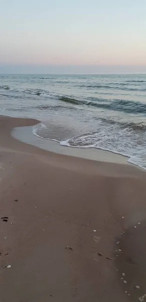 Ostseestrand Küste Küste Bei Sonnenuntergang Sommer Abends — Stockfoto