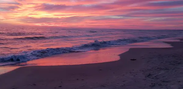 Mer Baltique Plage Bord Mer Littoral Coucher Soleil Été Soir — Photo