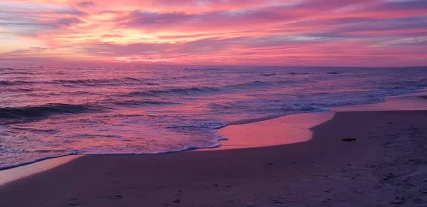 Baltic Sea Beach Seaside Coastline Sunset Summers Evening — Stock Photo, Image