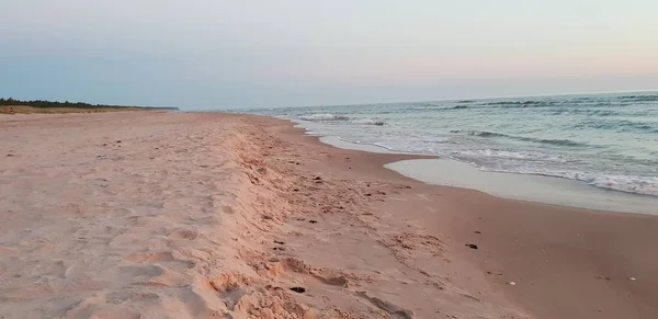 Пляжі Балтійського Моря Узбережжя Берегової Лінії Під Час Заходу Сонця — стокове фото