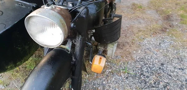 Única Motocicleta Vieja Pie Quieta Como Antigua — Foto de Stock