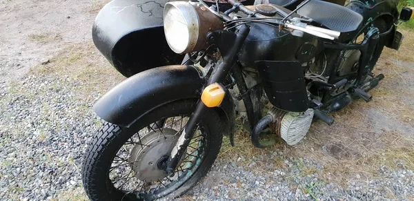 Unieke Oude Motorfiets Permanent Nog Antieke — Stockfoto