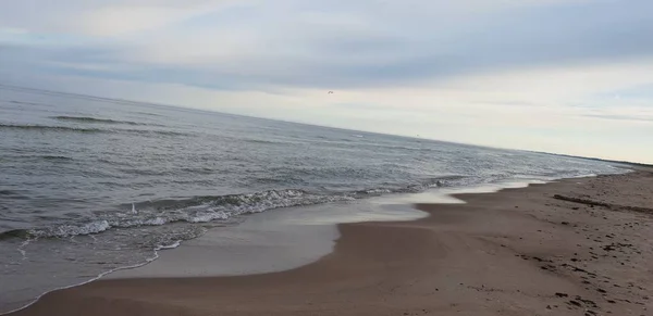 Plaży Nad Morzem Bałtyckim Godzinach Porannych — Zdjęcie stockowe