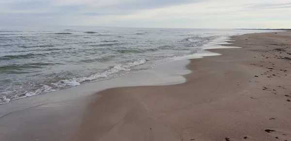 Plaży Nad Morzem Bałtyckim Godzinach Porannych — Zdjęcie stockowe