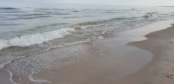 Plaży Nad Morzem Bałtyckim Godzinach Porannych — Zdjęcie stockowe