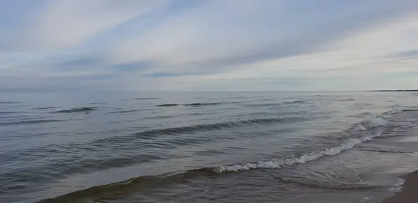 Plaży Nad Morzem Bałtyckim Godzinach Porannych — Zdjęcie stockowe