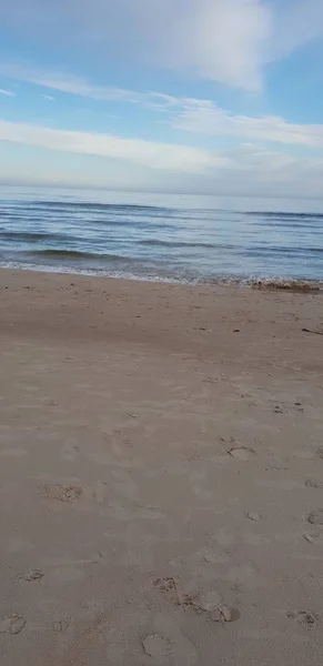 Plaży Nad Morzem Bałtyckim Godzinach Porannych — Zdjęcie stockowe