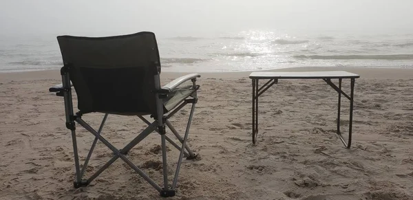 Masa ve sandalye Baltık Denizi Beach