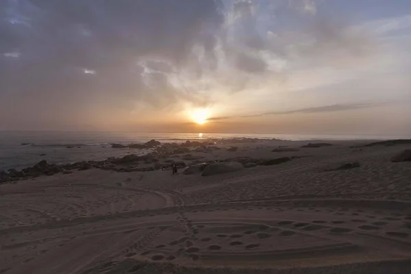 Пляж Канидело Пляж Канидело Норте Вила Нова Гайа Длинный Песчаный — стоковое фото