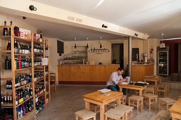 Interno Della Birra Bar Cerveteca Lisbona Portogallo — Foto Stock