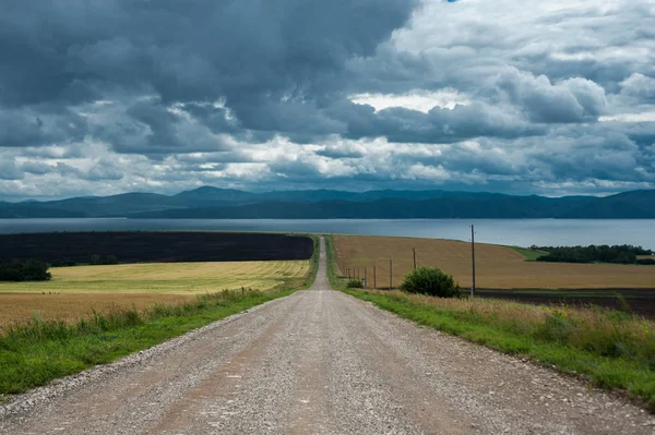 Yağ tohum tecavüz alan bahar Crantock Bay ve Kuzey Cornish sahil plaj doğru seyir