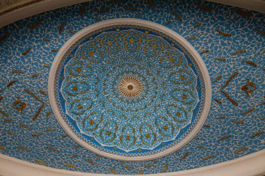 Tilla Şeyh Camii 'nde boyalı bir oyun hamuru parçası. Taşkent. Özbekistan. 29 Nisan. 2019.