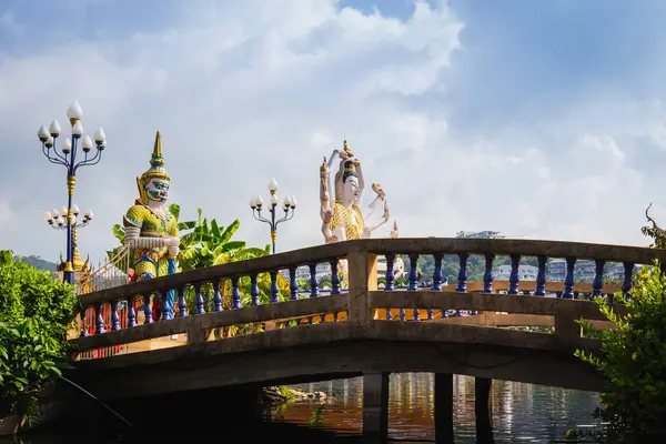 Koh Samui Tailândia Estátua Deus Chinês Guanyin Wat Plaileam Templo — Fotografia de Stock