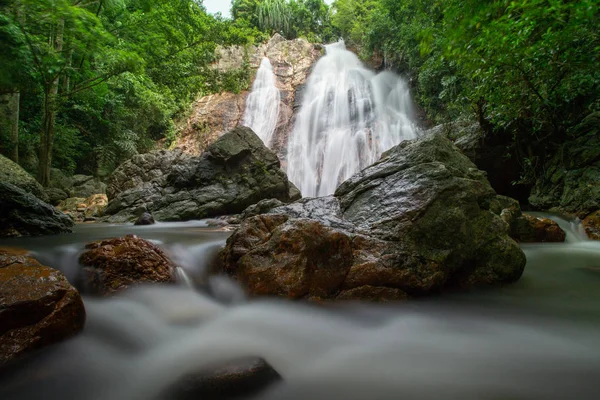 Namaung waterfall landscape on koh samui in Thailand