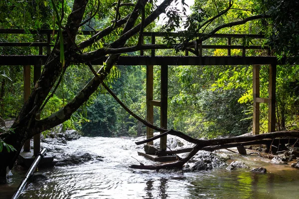 Samui Adası, Tayland, Thailand, küçük bir şelale üzerinde köprü.