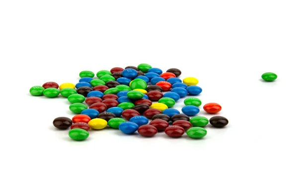 Suratthani Thailand 2020年6月29日 M的糖果 M由Mars Incorporated生产 关闭了一堆彩色巧克力包裹的糖果 巧克力图案 糖果背景 — 图库照片
