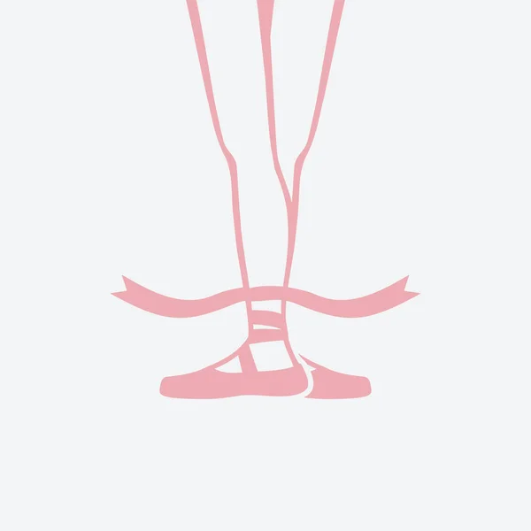 トウシューズのバレリーナの足。3 バレエ位 — ストックベクタ