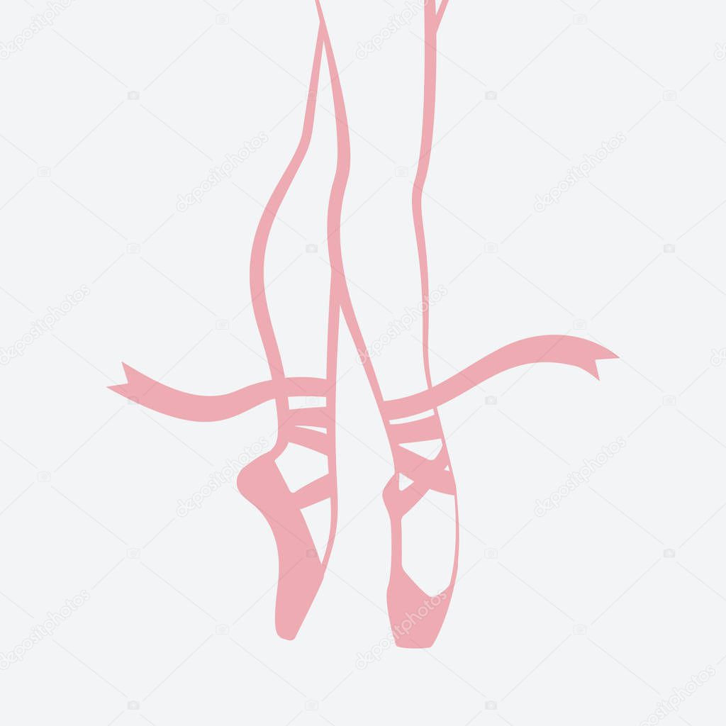 Dancing ballerina in pointe shoes. vector illustration - eps 8