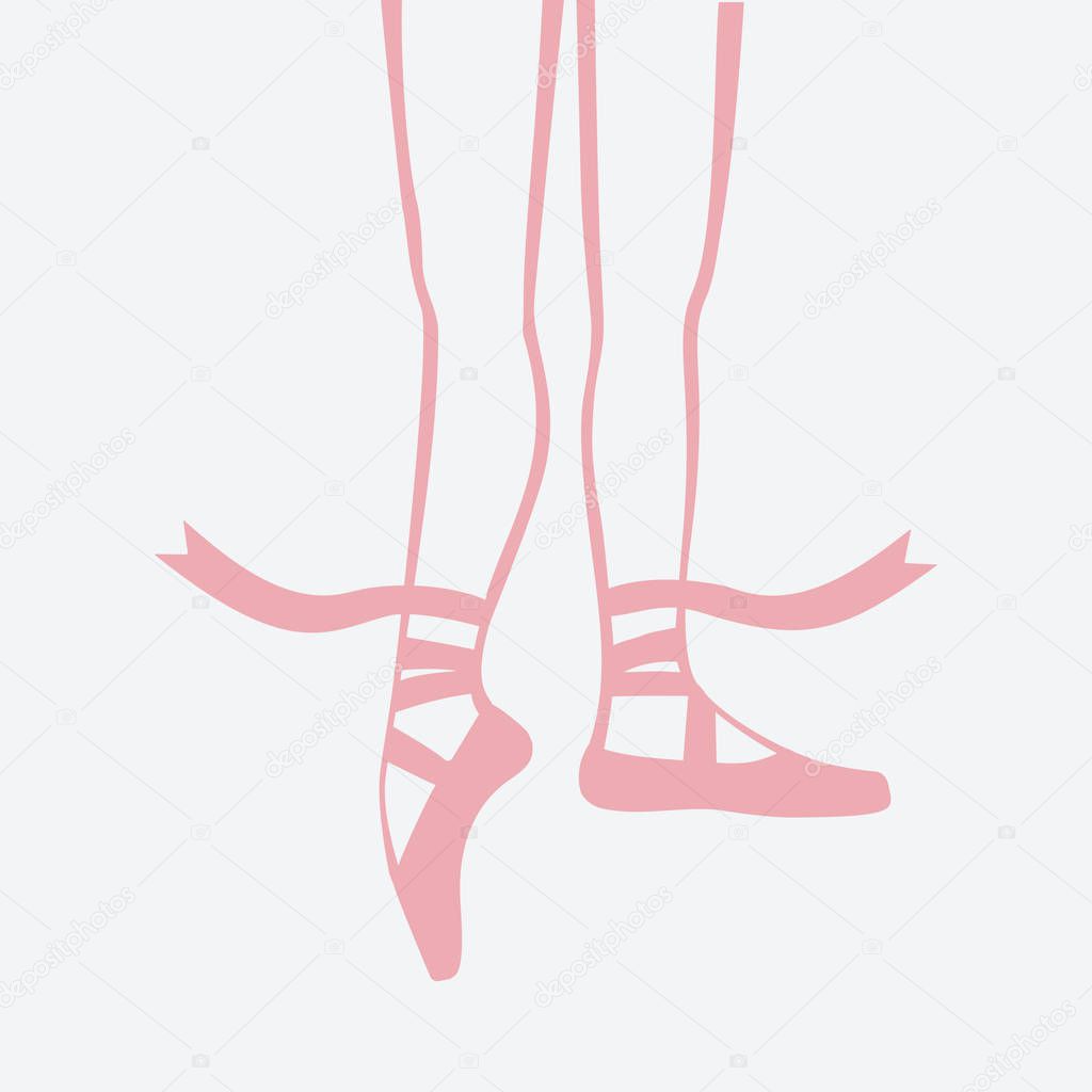 Ballerina feet in pointe shoes. vector illustration - eps 8