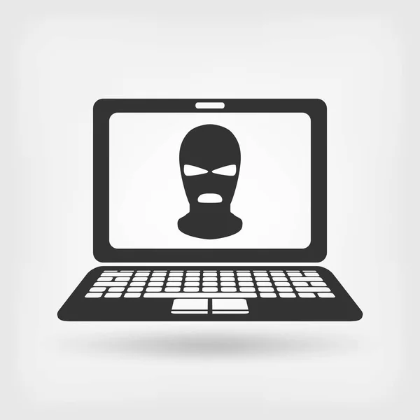 Ladrón con máscara. concepto de hacker — Vector de stock