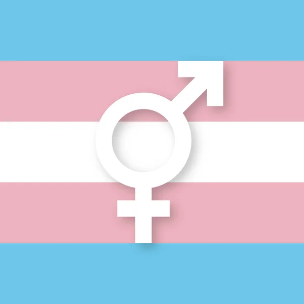 Signo e bandeira transgênero — Vetor de Stock