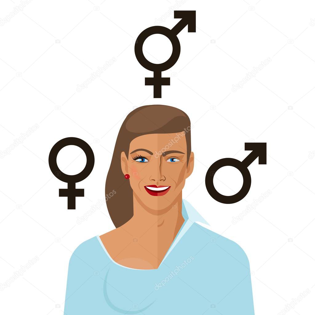 Transgender concept man to woman