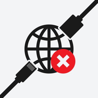 Ethernet konektörü. hata simgesi kesmek