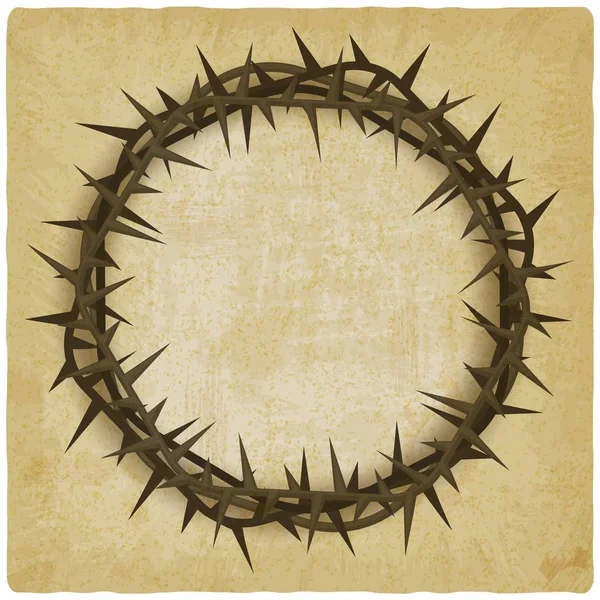 Crown of thorns vintage background — Stock Vector