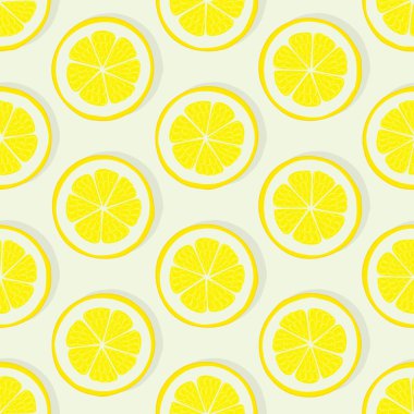 beyaz zemin üzerine limon dilimi seamless modeli. vektör çizim - eps 10