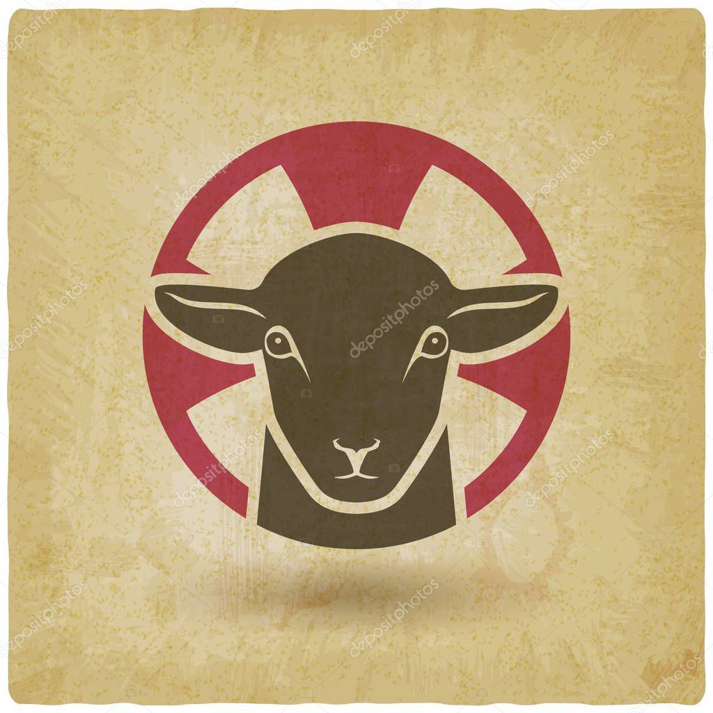 Lamb of god vintage background. vector illustration - eps 10