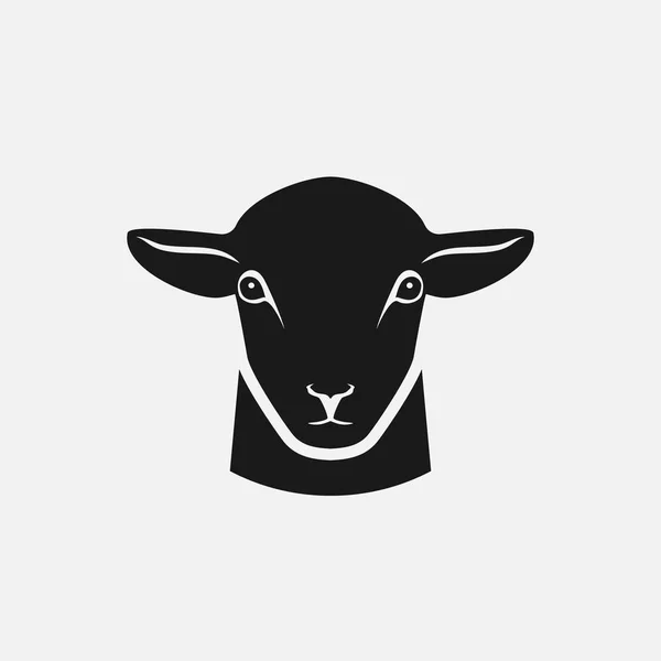 Cabeza de la silueta de oveja — Vector de stock