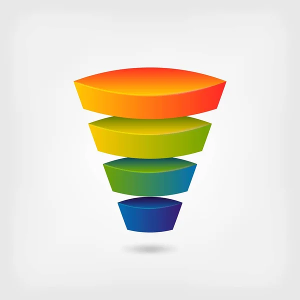Funil multicolor de marketing de negócios —  Vetores de Stock