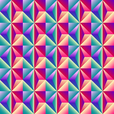 Parlak renkli geometrik soyut neon Dikişsiz desen