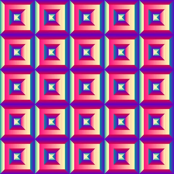Luminoso cubo geométrico colorido 3D patrones sin costura — Vector de stock