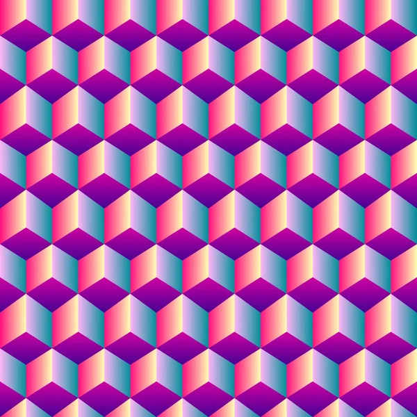 Heldere kleurovergang kubieke naadloze patroon — Stockvector