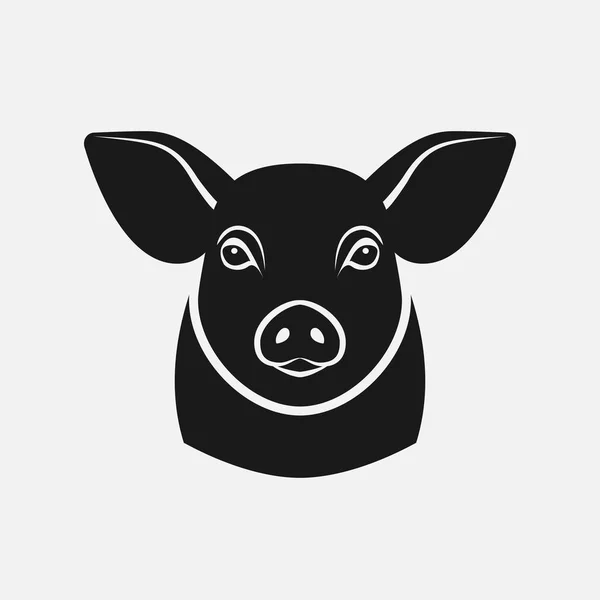 Schweinekopf-Silhouette. Nutztier-Ikone — Stockvektor