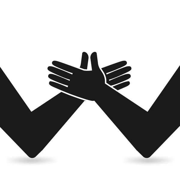 Handdruk. Concept van het partnerschap — Stockvector