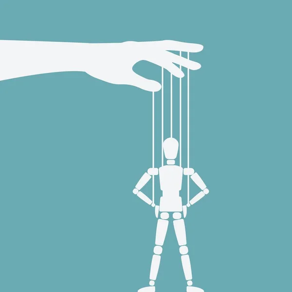 Marionett stående med händerna på höfterna — Stock vektor