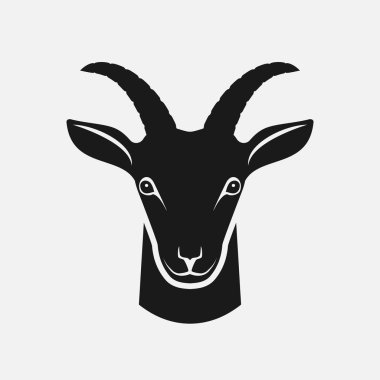 Keçi baş siyah siluet. Çiftlik hayvan simgesi
